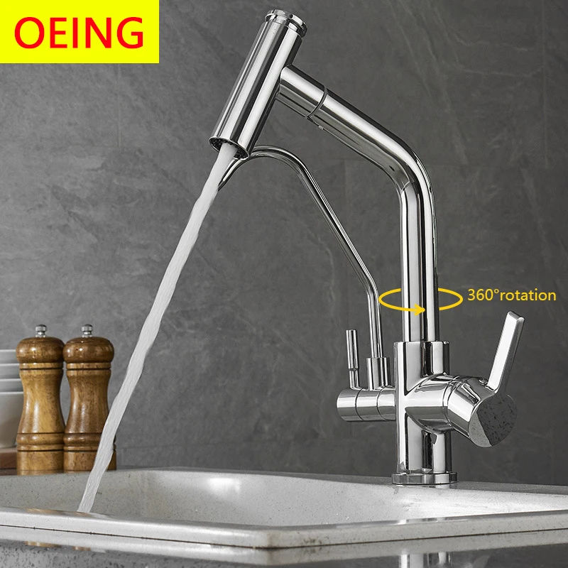 Chrome Kitchen Sink Faucet Filter Pure Water Kitchen Faucet Dual Handle Hot and Cold Drinking Water Pull Out Mixer Taps
Chrome Kitchen Sink Faucet Filter Pure Water Kitchen Faucet Dual Handle Hot and Cold Drinking Water Pull Out Mixer Taps