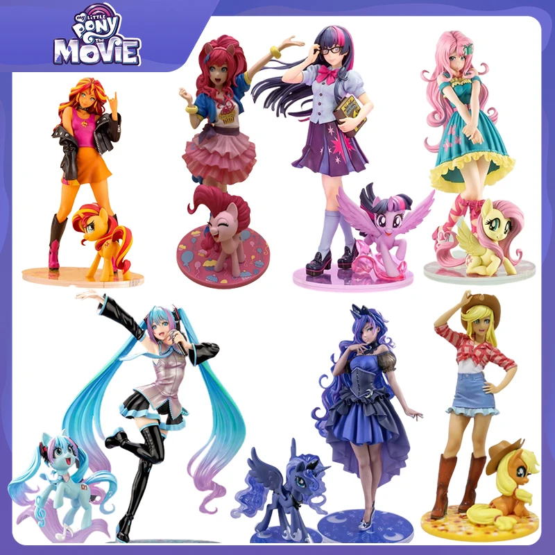 

My Little Pony Bishoujo Anime Figure Applejack Fluttershy Mikuo Statue Rainbow Dash Bishoujo Rarity Figurines Doll Toy Gift