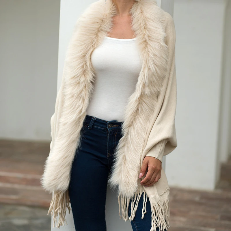 Fur Collar Winter Shawls And Wraps Bohemian Fringe Oversized Womens Winter Ponchos And Capes Batwing Sleeve Cardigan
Fur Collar Winter Shawls And Wraps Bohemian Fringe Oversized Womens Winter Ponchos And Capes Batwing Sleeve Cardigan