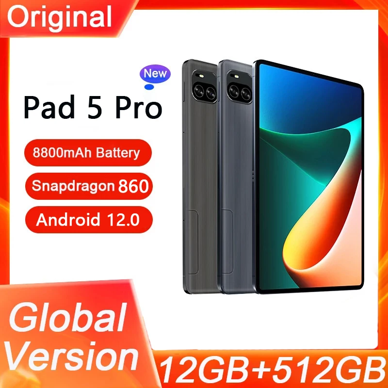 New Android 12 Tablet PC Pad 5 pro Global Version 12GB+512GB Tablet Dual SIM Card 5G Tablets for Kids Study
New Android 12 Tablet PC Pad 5 pro Global Version 12GB+512GB Tablet Dual SIM Card 5G Tablets for Kids Study