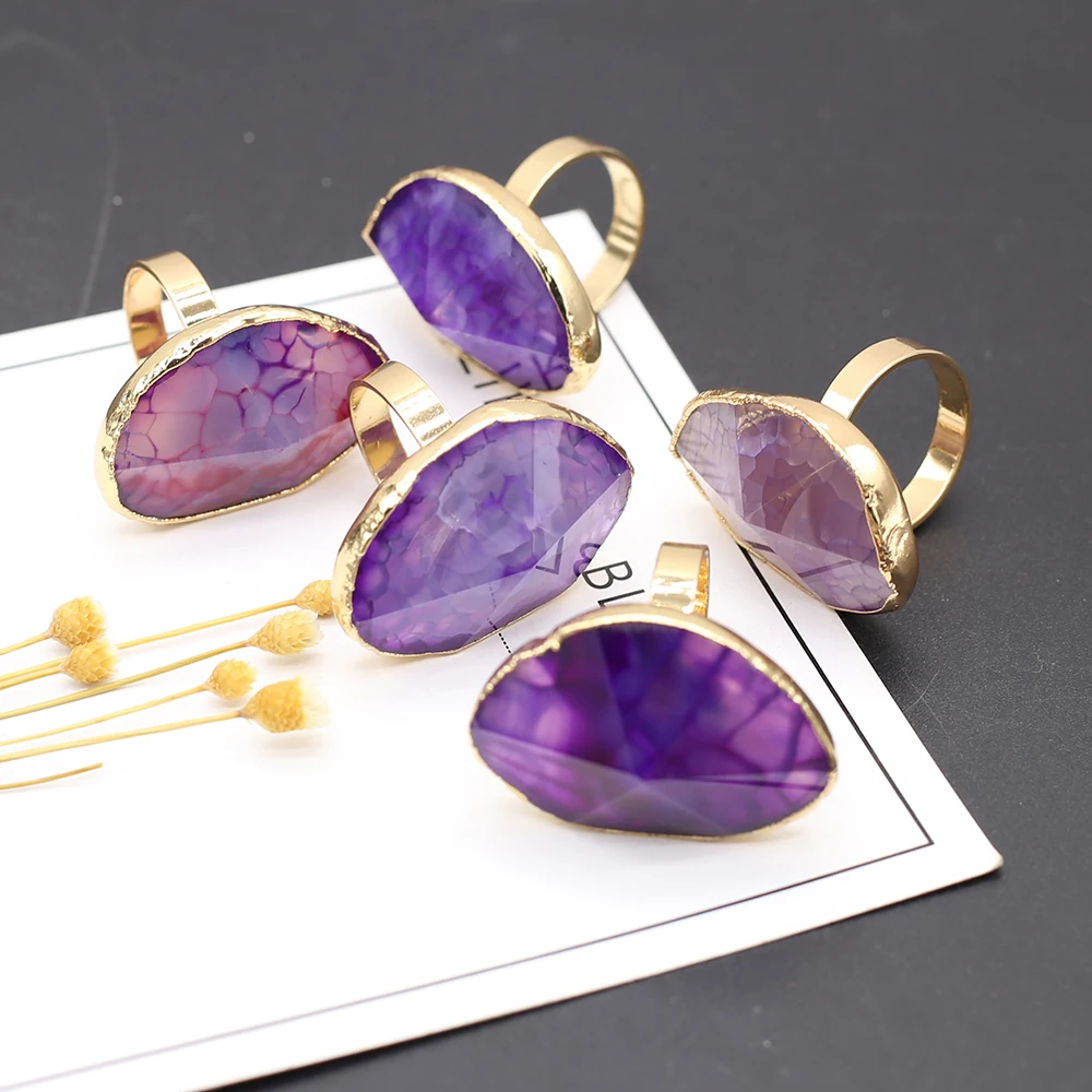 Natural Stone Amethyst Agate Rings Handmade For Jewelry MakingDIY Ring Accessories Healing Gemstone Charm Gift Party1pcs 25x30mm
Natural Stone Amethyst Agate Rings Handmade For Jewelry MakingDIY Ring Accessories Healing Gemstone Charm Gift Party1pcs 25x30mm