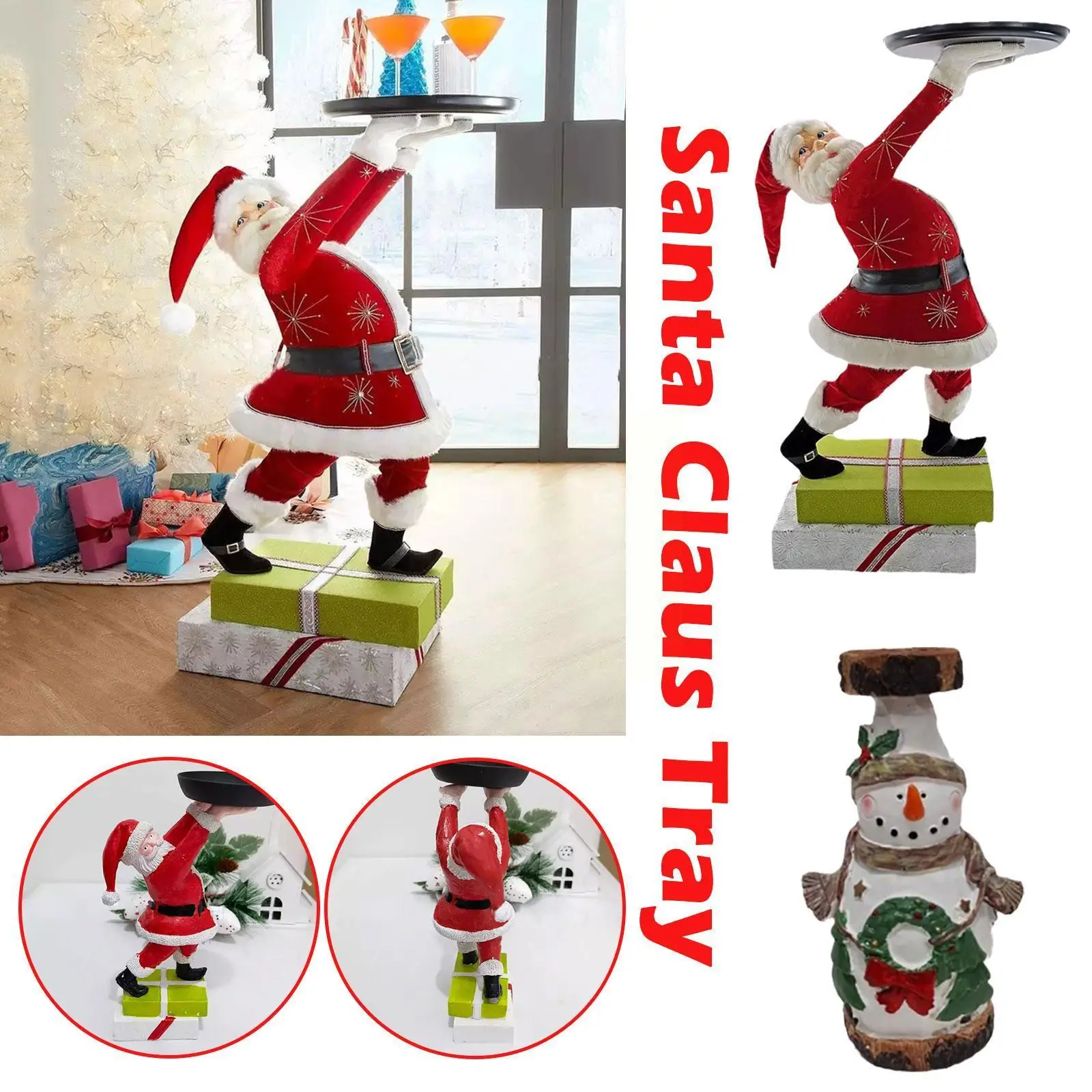 Resin Santa Claus Statues Holding Snack Tray Christmas Figurine With Treats Holder Cake Dessert Stand Fruit Plate For Party W8s4
Resin Santa Claus Statues Holding Snack Tray Christmas Figurine With Treats Holder Cake Dessert Stand Fruit Plate For Party W8s4