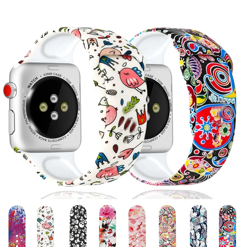Strap for apple watch strap 44mm 41mm 45mm 40mm 42mm 38mm 44 Printed Silicone pulseira bracelets for iwatch series 3 4 5 6 se 7
Strap for apple watch strap 44mm 41mm 45mm 40mm 42mm 38mm 44 Printed Silicone pulseira bracelets for iwatch series 3 4 5 6 se 7