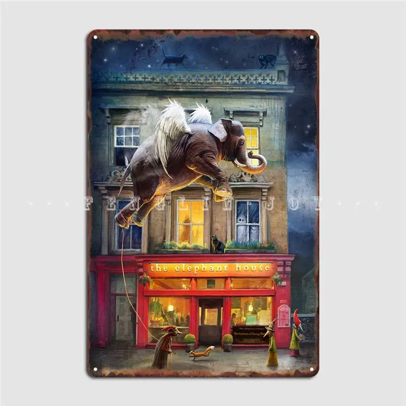 

The Elephant House Metal Sign Garage Decoration Cinema Kitchen Mural Personalized Tin Sign Poster