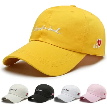 Love embroidery polyester cotton baseball hat womens spring, summer and autumn student casual korean version caps mens outdoor