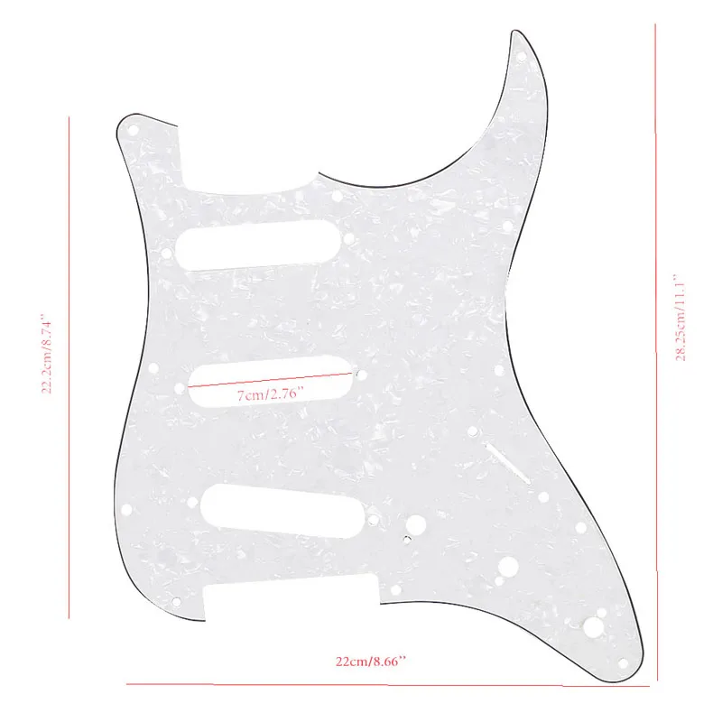 

3Ply Strat Style Scratch Plate Pearl White Guitar Pickguard For Fender Strat New