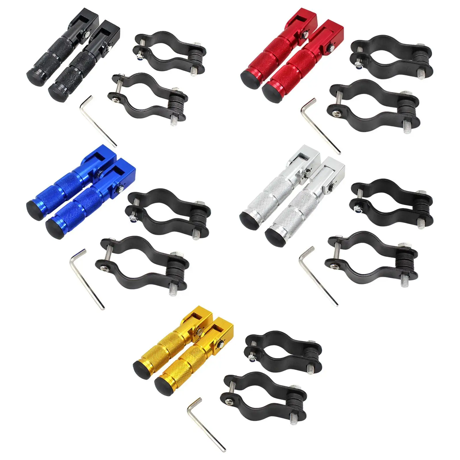 Universal Foot Pegs 90 Degree Foldable Non-Slip Racing Rear Footrest Pedals Fit for Bicycles Motorbikes Scooters with Brackets
Universal Foot Pegs 90 Degree Foldable Non-Slip Racing Rear Footrest Pedals Fit for Bicycles Motorbikes Scooters with Brackets
