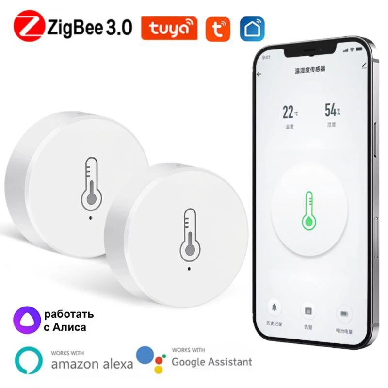Aubess Tuya ZigBee Smart Temperature And Humidity Sensor Work Monitor By Tuya Smart Life Smart Home Security ALexa Google Home
Aubess Tuya ZigBee Smart Temperature And Humidity Sensor Work Monitor By Tuya Smart Life Smart Home Security ALexa Google Home