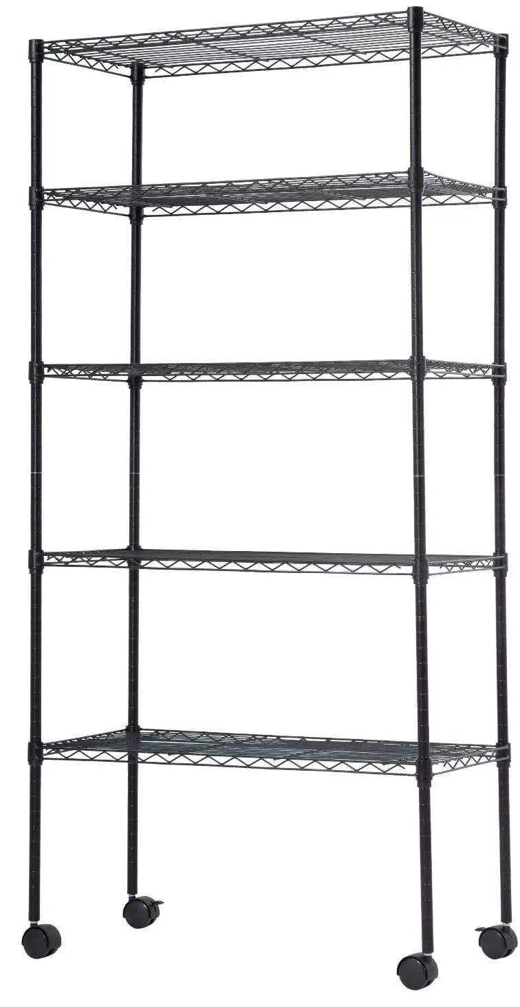 Elegant 30"W x 14"D x 60"H 5-Shelf Black Metal Freestanding Shelves - Sturdy & Durable Design for Longer Product Life
Elegant 30"W x 14"D x 60"H 5-Shelf Black Metal Freestanding Shelves - Sturdy & Durable Design for Longer Product Life