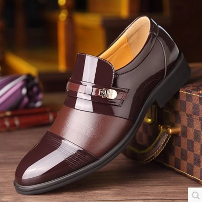 Brand PU Leather Fashion Men Business Dress Loafers Pointed Toe Black Shoes Oxford Breathable Formal Wedding Shoes Men
Brand PU Leather Fashion Men Business Dress Loafers Pointed Toe Black Shoes Oxford Breathable Formal Wedding Shoes Men