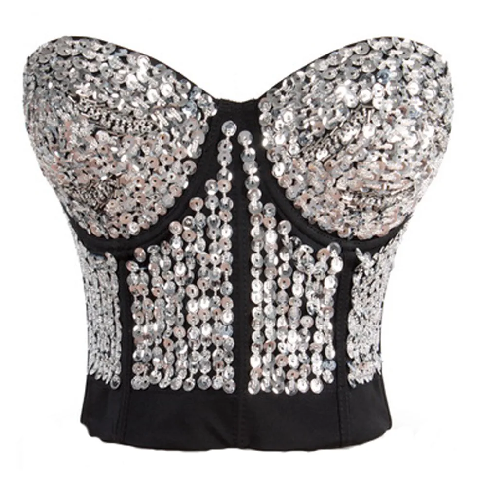 Sexy Bright Beading Sequins Nightclub Push Up Bralette Bra Cropped To Wear Out Corset Tops Female Crop Top Mujer Clothes 2020
Sexy Bright Beading Sequins Nightclub Push Up Bralette Bra Cropped To Wear Out Corset Tops Female Crop Top Mujer Clothes 2020