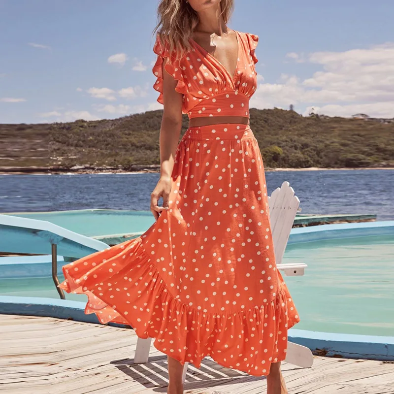 Женский элегантный летний богемный комплект Mandylandy с юбкой, Модный укороченный топ без рукавов + пляжная юбка с высокой талией и оборками, ко...
Женский элегантный летний богемный комплект Mandylandy с юбкой, Модный укороченный топ без рукавов + пляжная юбка с высокой талией и оборками, ко...