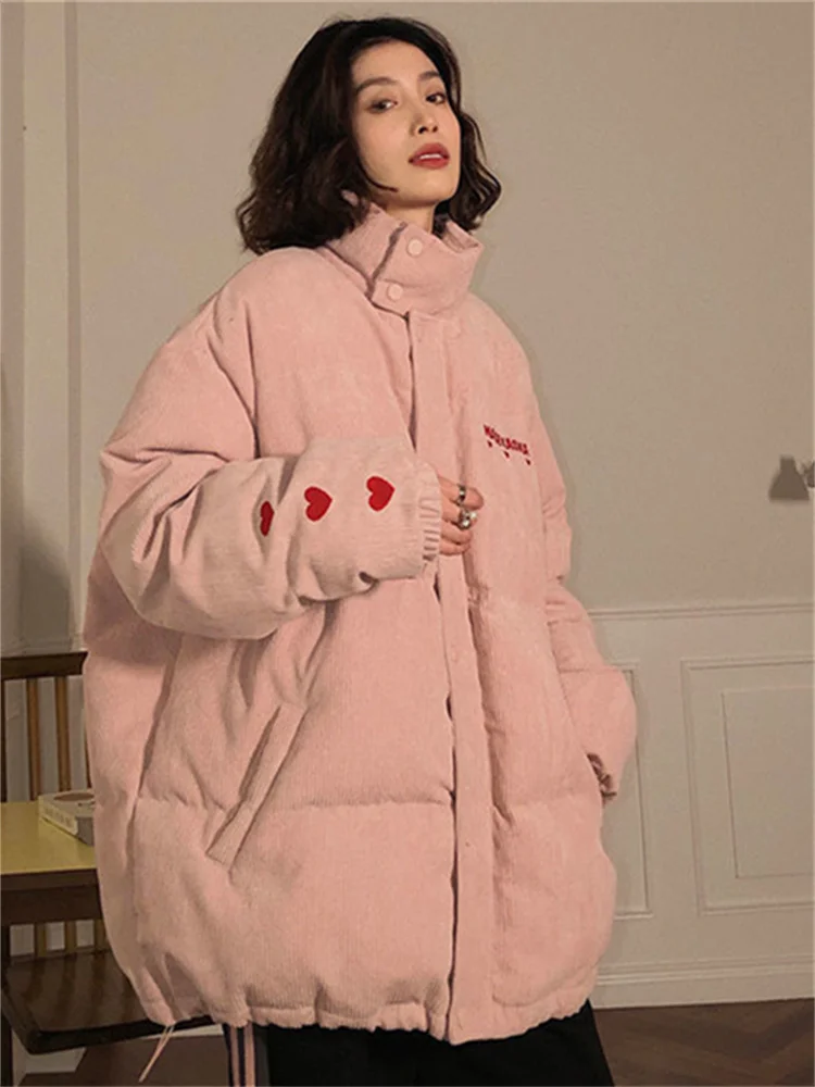 Cotton-padded Women's Peach Heart Embroidered Corduroy Latest Trendy Thickening and Age-reducing Student Cotton-padded Jacket
Cotton-padded Women's Peach Heart Embroidered Corduroy Latest Trendy Thickening and Age-reducing Student Cotton-padded Jacket