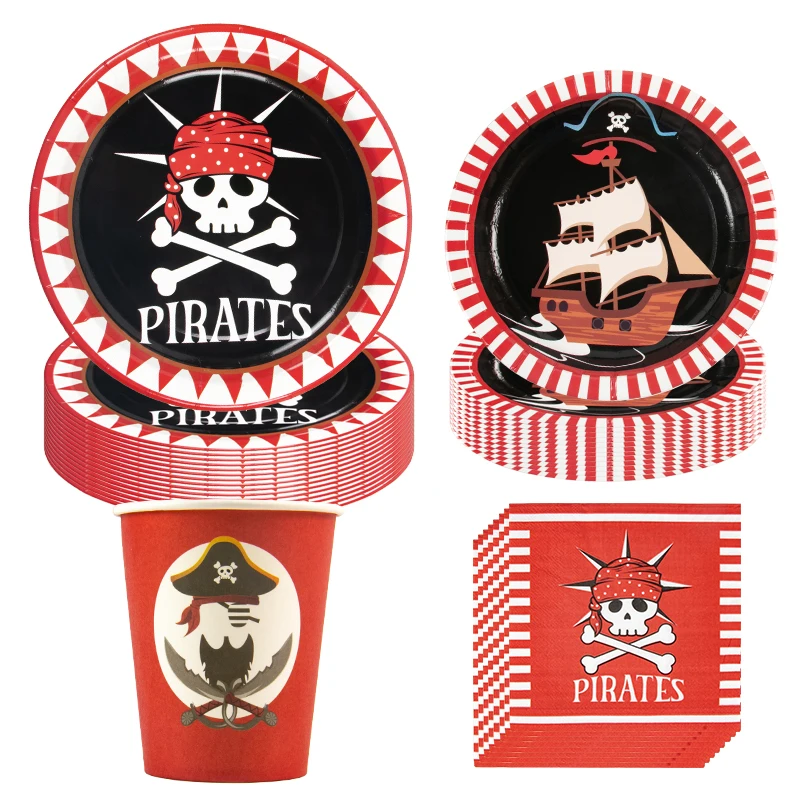 Pirate Theme Disposable Tableware Happy Birthday Party Decoration Napkins Paper Plates tablecloth paper bag Baby Shower Supplies
Pirate Theme Disposable Tableware Happy Birthday Party Decoration Napkins Paper Plates tablecloth paper bag Baby Shower Supplies