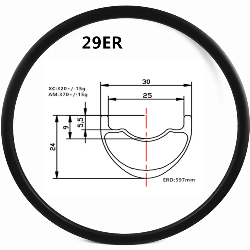29 ER Mountain Bike Wheel XC/AM 30x24mm Tubeless Carbon Rim Bicicleta Aro 29 MTB Wheel ERD 589mm 24/28/32/36 Holes
29 ER Mountain Bike Wheel XC/AM 30x24mm Tubeless Carbon Rim Bicicleta Aro 29 MTB Wheel ERD 589mm 24/28/32/36 Holes