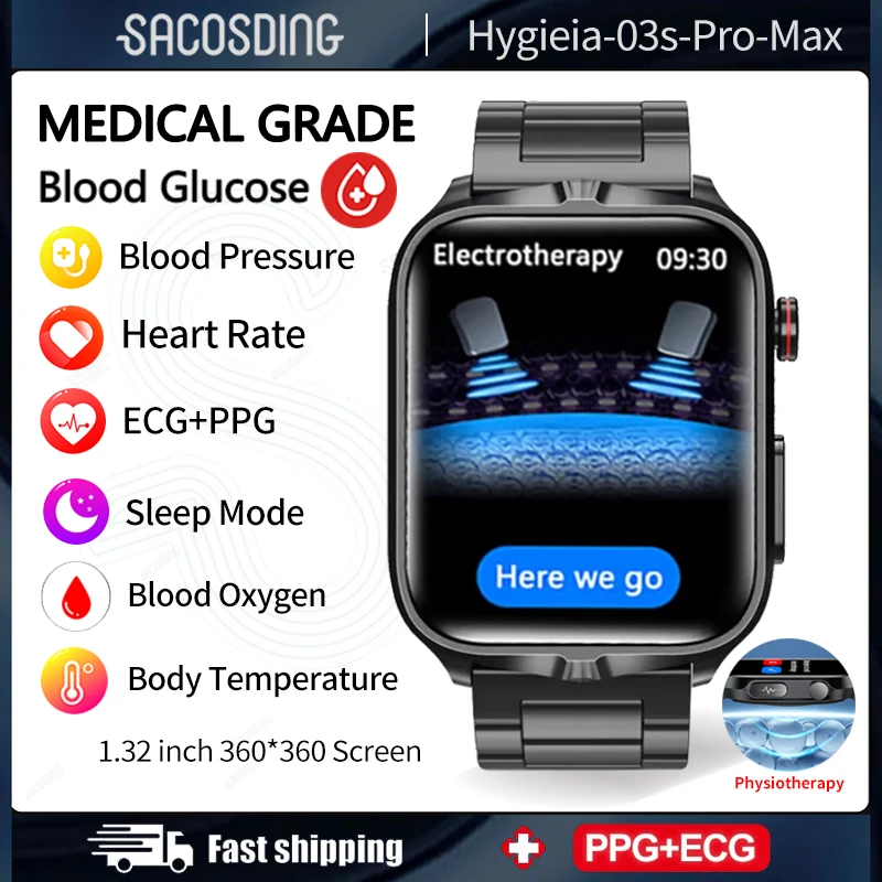 2023 New ECG+PPG Smartwatch Blood Glucose Body Temperature And Health Monitoring Electronic Pulse Physiotherapy Smart Watch Men
2023 New ECG+PPG Smartwatch Blood Glucose Body Temperature And Health Monitoring Electronic Pulse Physiotherapy Smart Watch Men