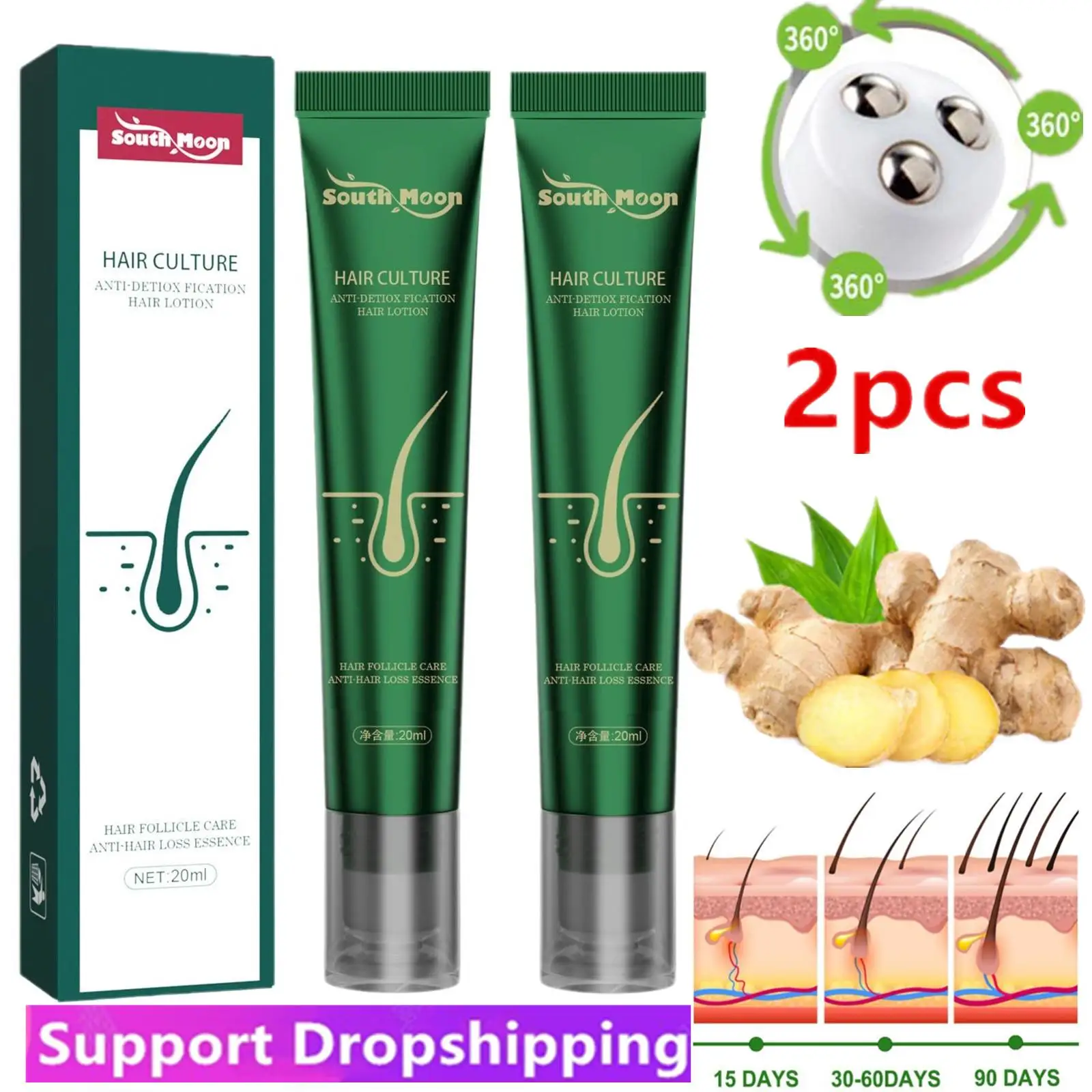 2Pcs Regrowth Hair Serum Roller Hair Care Anti Stripping Liquid Suitable For All Types Of Hair Loss Scalp Nourishing
2Pcs Regrowth Hair Serum Roller Hair Care Anti Stripping Liquid Suitable For All Types Of Hair Loss Scalp Nourishing