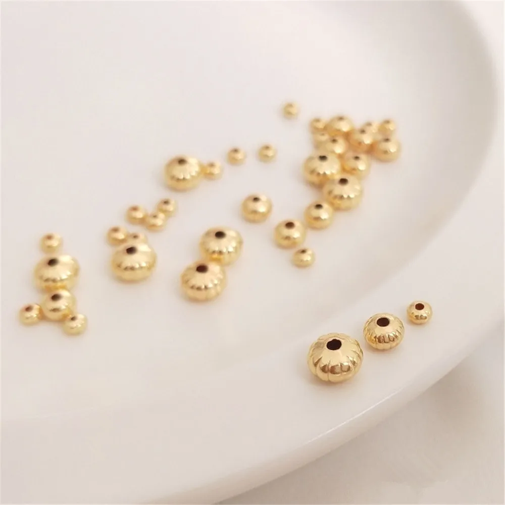 14K Gold Filled Plated Flat pumpkin beads handmade beads DIY melon grain loose beads bracelet, beads and accessories materials
14K Gold Filled Plated Flat pumpkin beads handmade beads DIY melon grain loose beads bracelet, beads and accessories materials