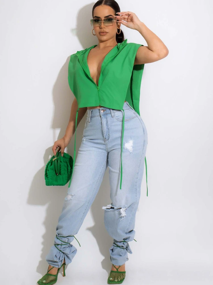 2022 Bandage Cut Out Tank Tops Women Solid Fashion Oversize Zipper Hooded Sleeveless Vest High Street All-matching Lady Outfit
2022 Bandage Cut Out Tank Tops Women Solid Fashion Oversize Zipper Hooded Sleeveless Vest High Street All-matching Lady Outfit
