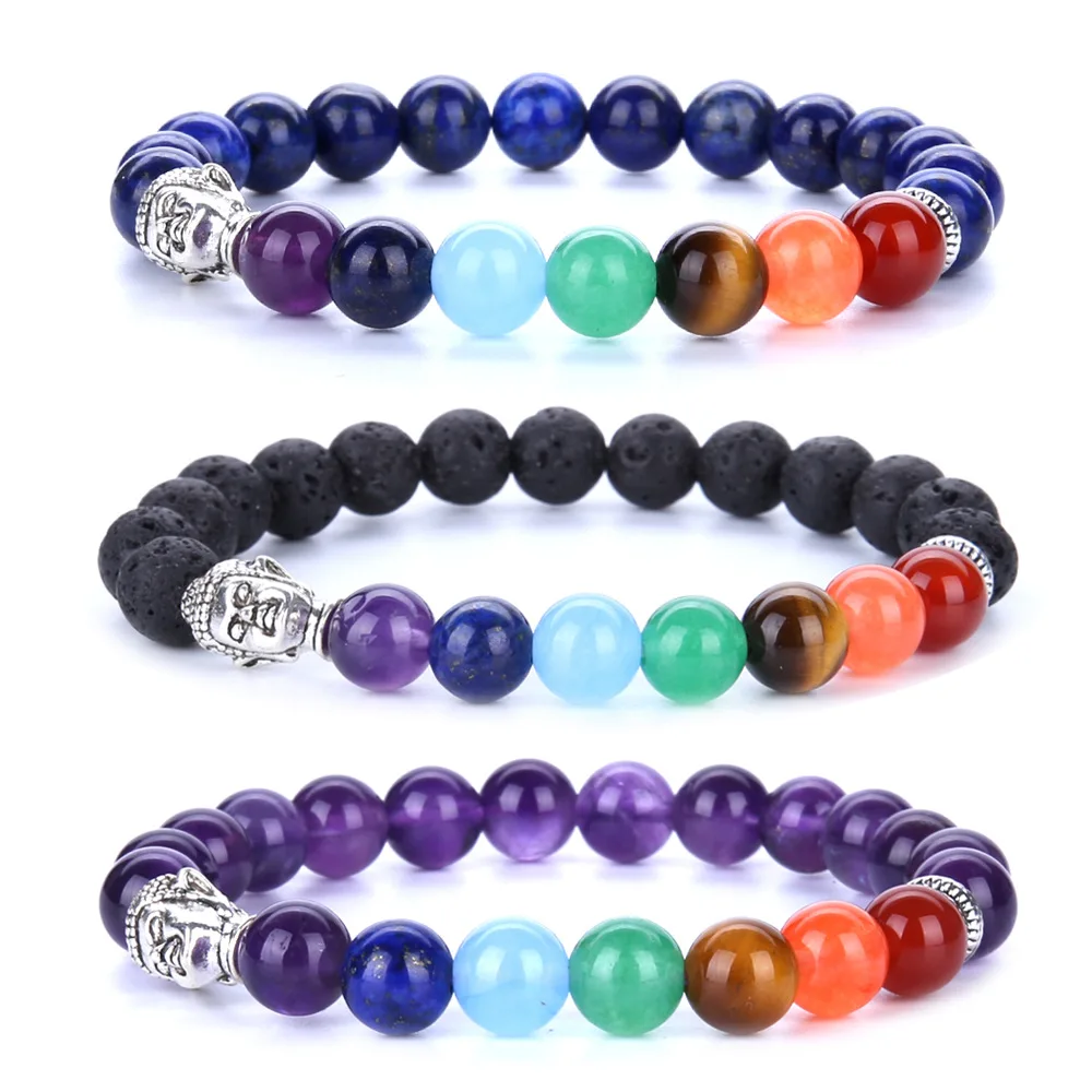 Chakra Buddha Head Beaded Apprentice Bracelets 8mm Lapis Lazuli Amethyst Tiger Eye Volcanic Stone Colorful Yoga Energy Bangle
Chakra Buddha Head Beaded Apprentice Bracelets 8mm Lapis Lazuli Amethyst Tiger Eye Volcanic Stone Colorful Yoga Energy Bangle