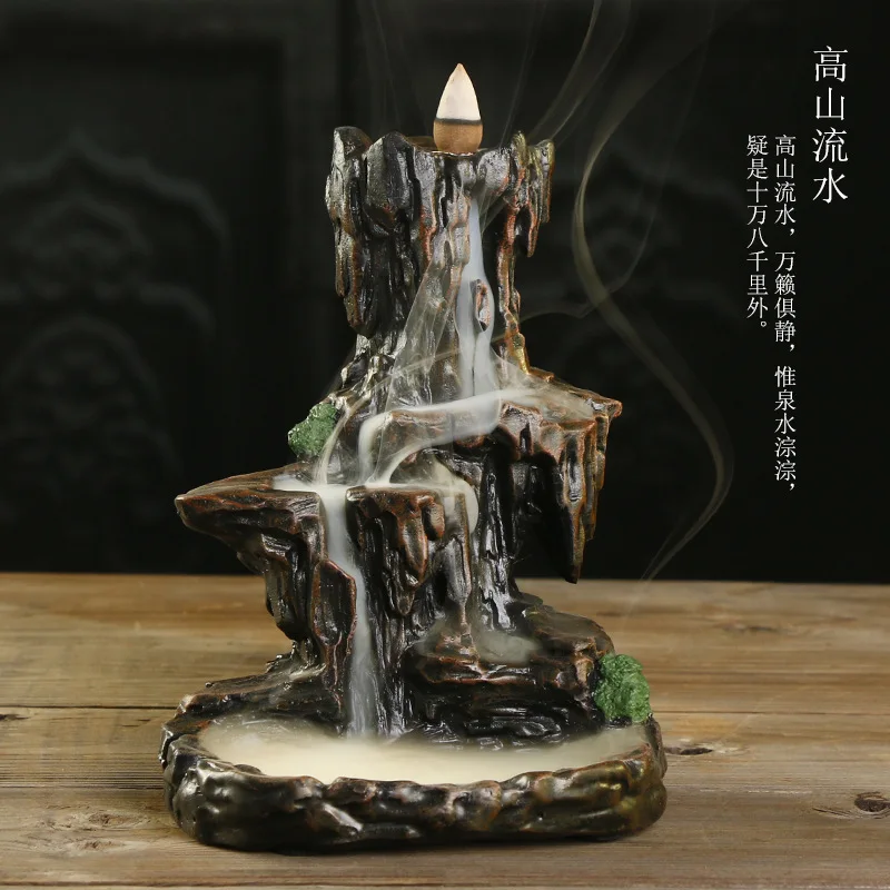 Resin Mountain Shape Smoke Waterfall Backflow Incense Burner Censer Holder Decor Aromatherapy Furnace Aromatic Home Office Craft
Resin Mountain Shape Smoke Waterfall Backflow Incense Burner Censer Holder Decor Aromatherapy Furnace Aromatic Home Office Craft