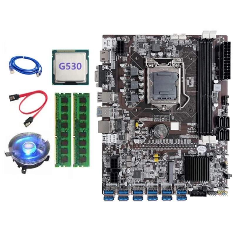 Материнская плата B75 ETH для майнинга 12 PCIE к USB LGA1155 с процессором G530 + 2X DDR3 4 Гб 1600 МГц ОЗУ + вентилятор охлаждения B75 8 слотов BTC
Материнская плата B75 ETH для майнинга 12 PCIE к USB LGA1155 с процессором G530 + 2X DDR3 4 Гб 1600 МГц ОЗУ + вентилятор охлаждения B75 8 слотов BTC