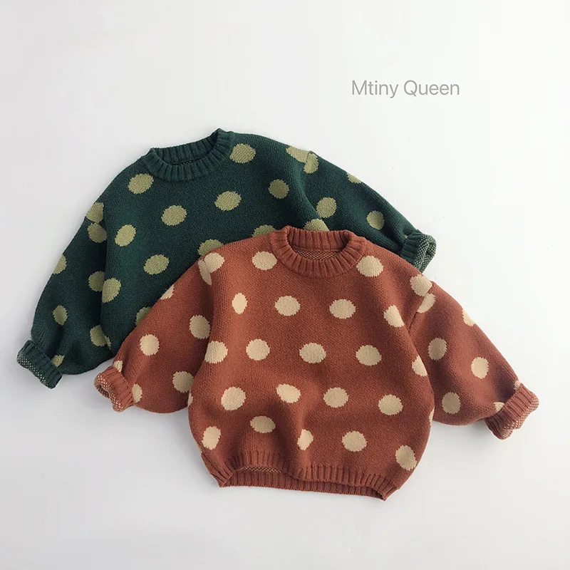 2023 Autumn Winter Kid Boys Sweater Cotton Thick Knitted Dots Pullover Tops Vintage Loose Stretch Versatile Children Boy Sweater
2023 Autumn Winter Kid Boys Sweater Cotton Thick Knitted Dots Pullover Tops Vintage Loose Stretch Versatile Children Boy Sweater