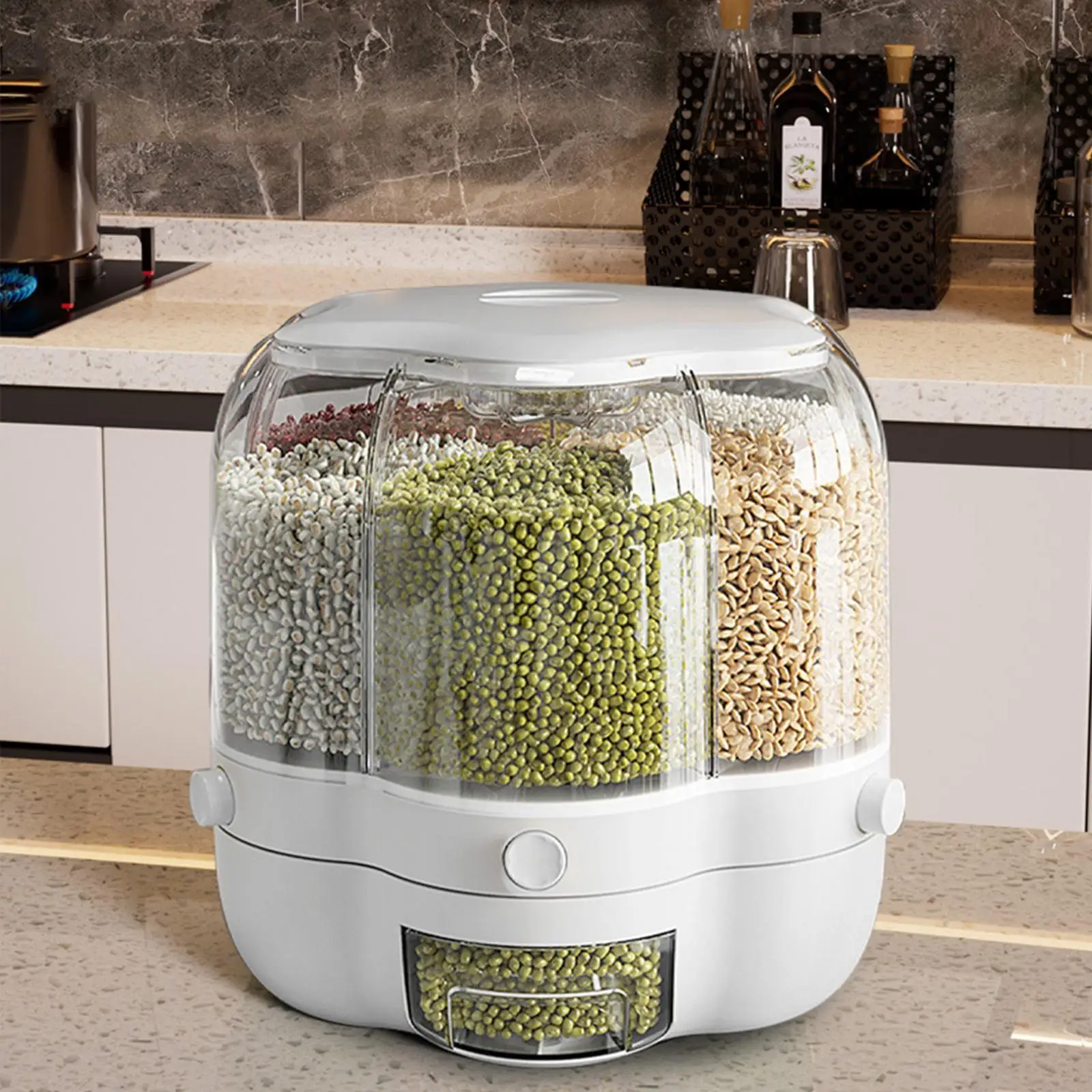 Rotatable Kitchen Storage Box Food Grains Storage Tank Moisture-proof Separated Household Rice Sealed Barrels Containers J8I0
Rotatable Kitchen Storage Box Food Grains Storage Tank Moisture-proof Separated Household Rice Sealed Barrels Containers J8I0