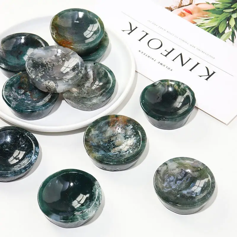 1pc Natural Stone Moss Agate Crystal Bowl Crafts Reiki Healing Gemstones Green Water Grass Agate Mineral Carving Decoration Gift
1pc Natural Stone Moss Agate Crystal Bowl Crafts Reiki Healing Gemstones Green Water Grass Agate Mineral Carving Decoration Gift