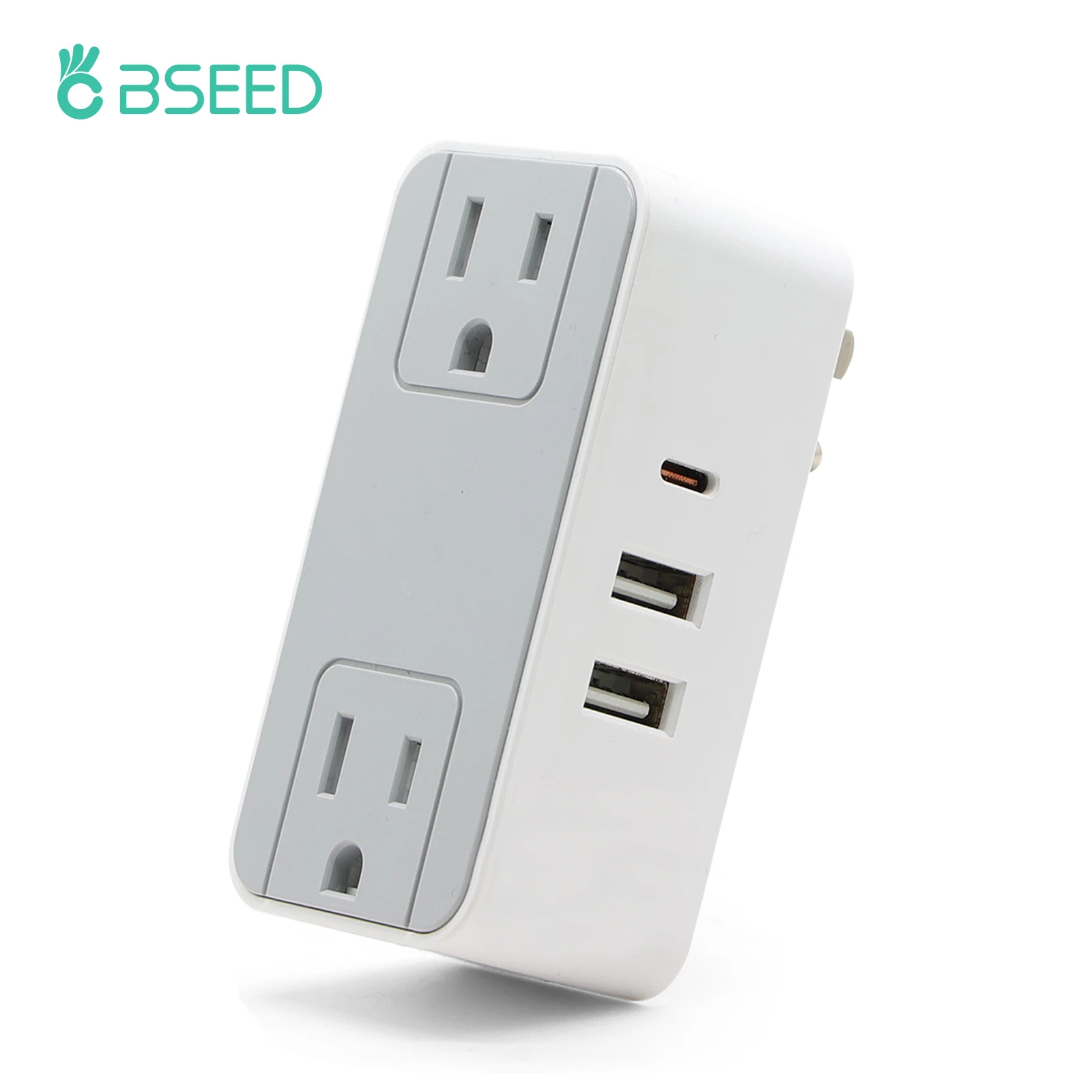 

BSEED Dual US Standard Power Extender Sockets With USB Charging Port Type-C 5V 3A Wall Socket Extender 15A For Home Travel