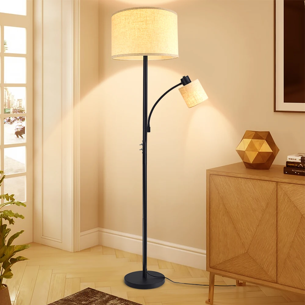 Depuley Nordic Vertical LED Adjustable LED Floor Lamp Black Lighting Fixture Drum Shade E26 for Study Room (2 Bulbs Included)
Depuley Nordic Vertical LED Adjustable LED Floor Lamp Black Lighting Fixture Drum Shade E26 for Study Room (2 Bulbs Included)