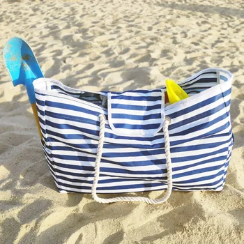 Striped Oxford Beach Bags Women Summer Vacation Shoulder Bag Ladies Large Capacity Tote Bag Waterproof Travel Sundries Packs