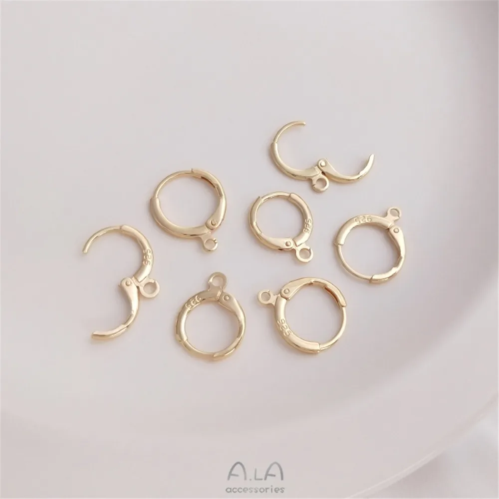 14K gold plated steel seal 925 round earclip European earring diy earring accessories
14K gold plated steel seal 925 round earclip European earring diy earring accessories