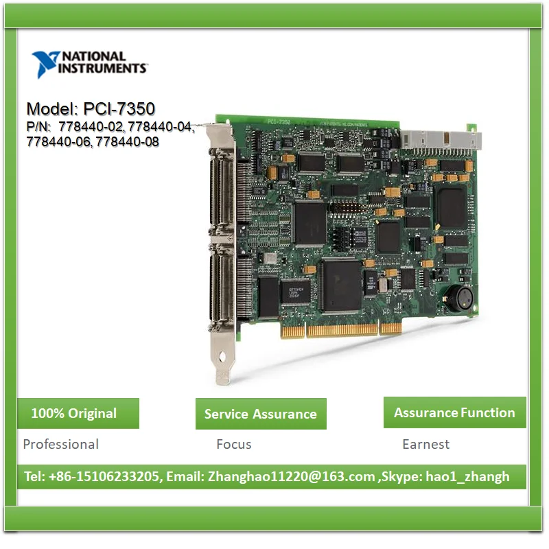 NI PCI-7350 778440-02, 778440-04, 778440-06, 778440-08 High-Performance Stepper/Servo Motion Controller
NI PCI-7350 778440-02, 778440-04, 778440-06, 778440-08 High-Performance Stepper/Servo Motion Controller