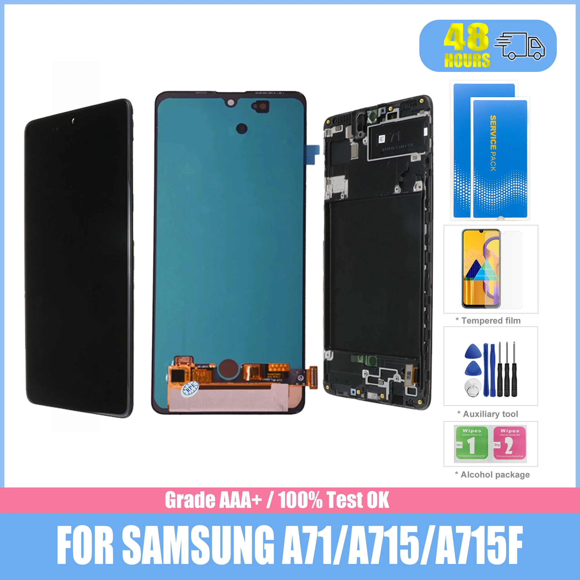 

Сенсорный ЖК-экран AMOLED для Samsung Galaxy A71, дигитайзер сенсорного экрана в сборе для Samsung A71, дисплей A715 A715F A715FD, оригинал