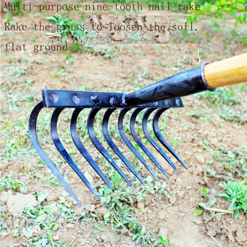 Agricultural Nail Rake Multi-functional Manual Forging Rake Grass Loose Soil Flat Steel Vegetable Garden Nine-tooth Nail Rake
Agricultural Nail Rake Multi-functional Manual Forging Rake Grass Loose Soil Flat Steel Vegetable Garden Nine-tooth Nail Rake
