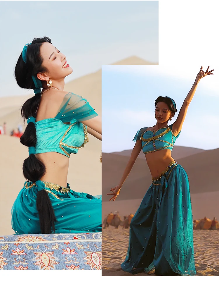Костюм принцессы жасмин для Хэллоуина женский костюм танца живота болливудская
