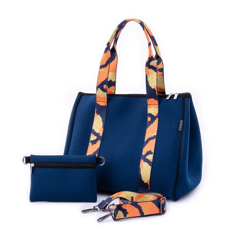 Neoprene Tote Bag with Zipper Travel Gym and Beach Tote Bag for Women Everyday Handbag, Makeup Pouch and Camo Strap
Neoprene Tote Bag with Zipper Travel Gym and Beach Tote Bag for Women Everyday Handbag, Makeup Pouch and Camo Strap