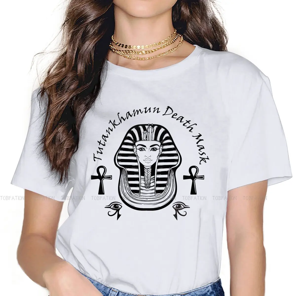 

Amulet Hieroglyph Symbol Spiritual Classic Women TShirt Egyptian Ancient Egypt Culture Crewneck Girls Short Sleeve Lady T Shirt