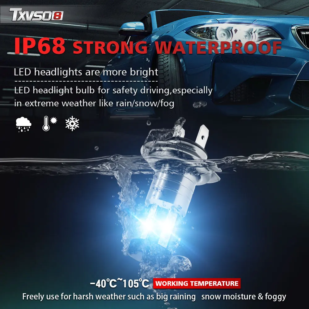 2pcs Car H7 LED Headlight Bulbs 12V 24V 110W 30000LM Headlight Conversion Kit Bulb High or Low Beam 6000K
2pcs Car H7 LED Headlight Bulbs 12V 24V 110W 30000LM Headlight Conversion Kit Bulb High or Low Beam 6000K