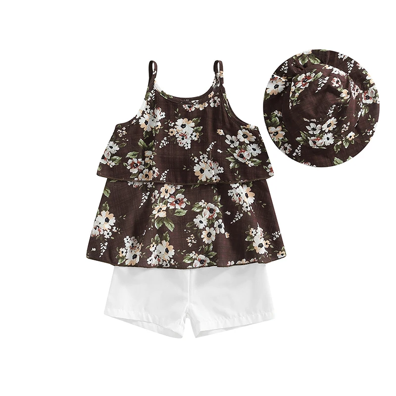 3 Pcs Toddler Kids Girls Shorts Set 4-7 Years Spaghetti Straps Flower Print Camisole with Elastic Waist Shorts and Hat Outfits
3 Pcs Toddler Kids Girls Shorts Set 4-7 Years Spaghetti Straps Flower Print Camisole with Elastic Waist Shorts and Hat Outfits
