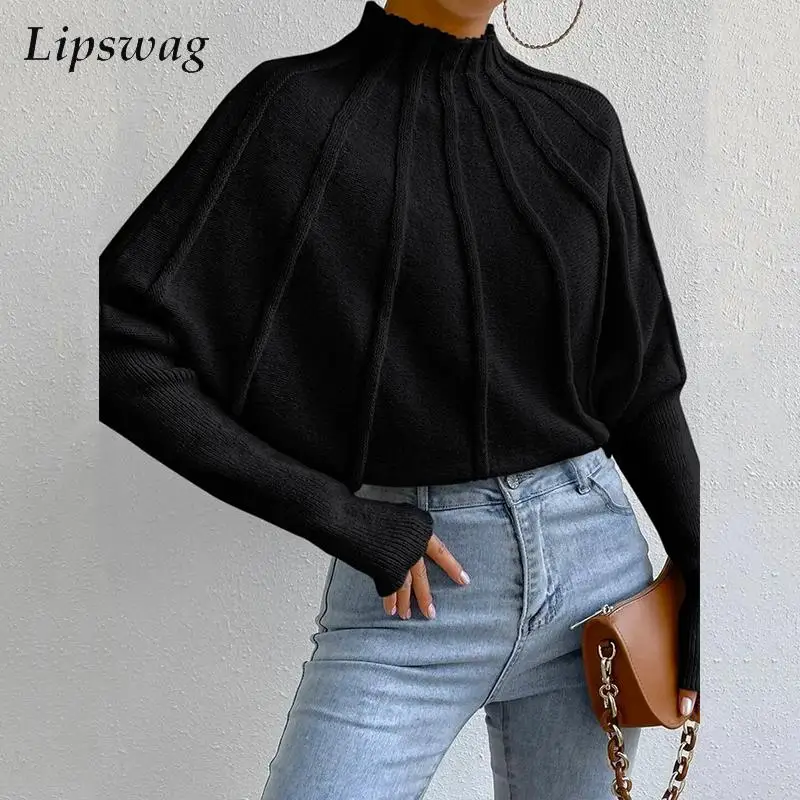 Solid New Casual Loose Women Knitted Sweater Fashion Long Sleeve Elastic Knit Pullover Office Lady Elegant Turtleneck Top Jumper
Solid New Casual Loose Women Knitted Sweater Fashion Long Sleeve Elastic Knit Pullover Office Lady Elegant Turtleneck Top Jumper