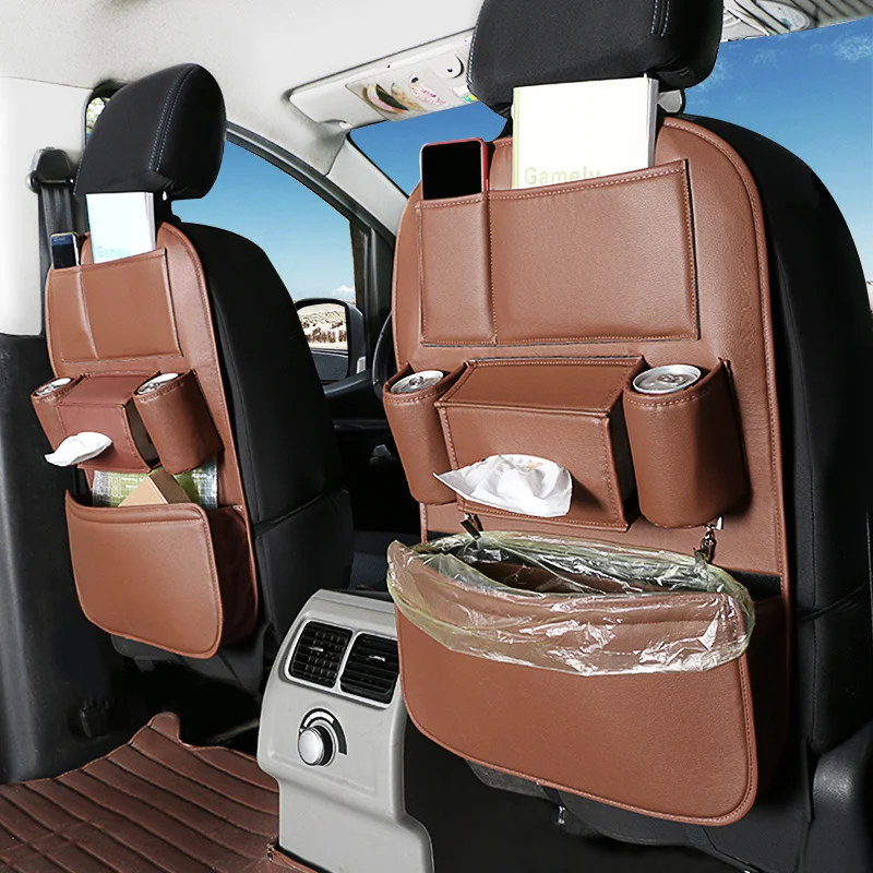 Leather Car Back Organizer Rear Row Children's Seat Back Hanging Storage Bag Shelf Garbage Can Trash Tissue Bottle Organiser
Leather Car Back Organizer Rear Row Children's Seat Back Hanging Storage Bag Shelf Garbage Can Trash Tissue Bottle Organiser