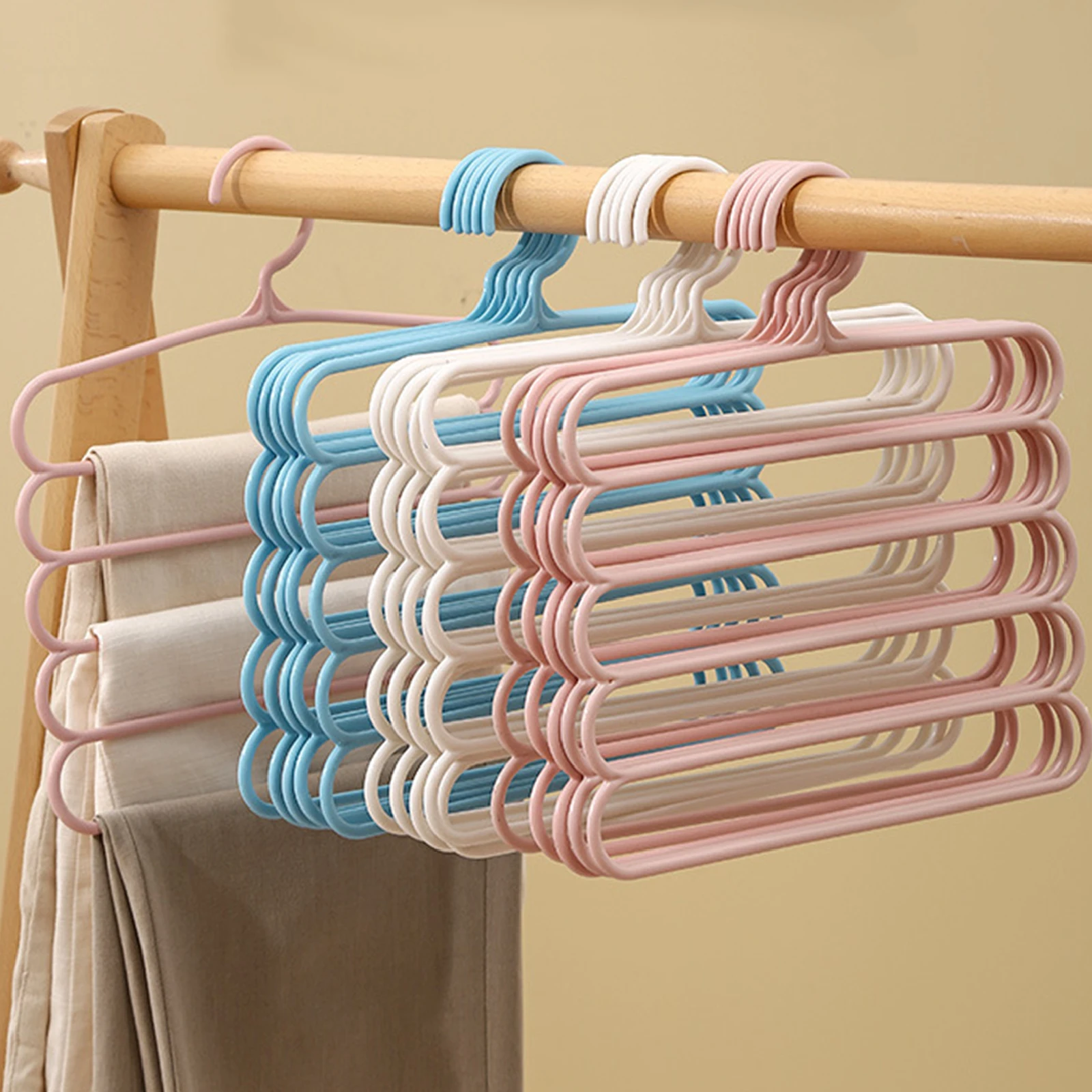 Clothes Hangers Trousers Hangers Holders Closet Storage Organizers 5 Layers Pants Towel Scarfs Racks Storage Organization
Clothes Hangers Trousers Hangers Holders Closet Storage Organizers 5 Layers Pants Towel Scarfs Racks Storage Organization