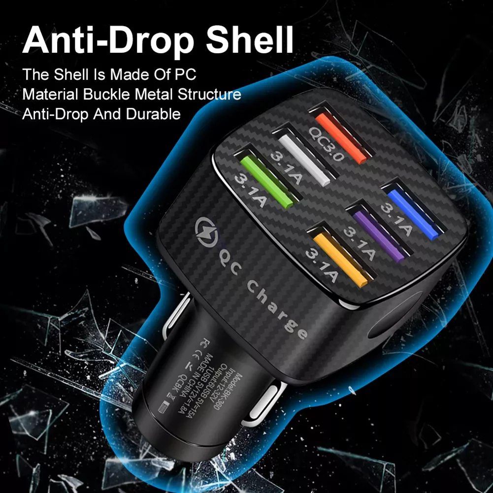 2022 NEW 6 USB Ports Car Charger Adapter 5V/3A Fast Charging for iPhone Huawei Mobile Phones 12V/24V Portable Car Charger
2022 NEW 6 USB Ports Car Charger Adapter 5V/3A Fast Charging for iPhone Huawei Mobile Phones 12V/24V Portable Car Charger