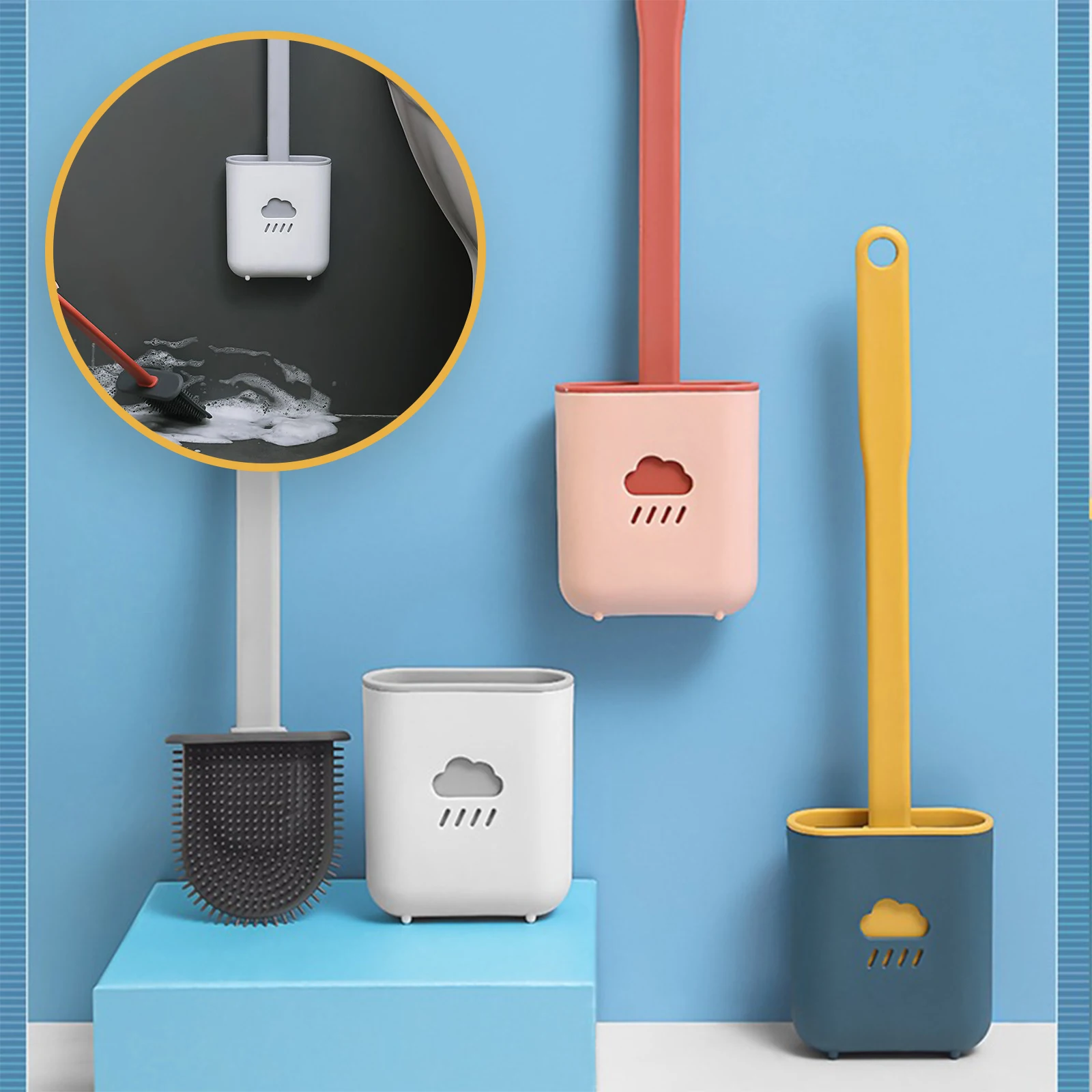 Toilet Brush Silicone Toilet Brush Hanging Type Flat Head Flexible Bristles Brush Bathroom Accessories Wc Gap Brush with Holder
Toilet Brush Silicone Toilet Brush Hanging Type Flat Head Flexible Bristles Brush Bathroom Accessories Wc Gap Brush with Holder