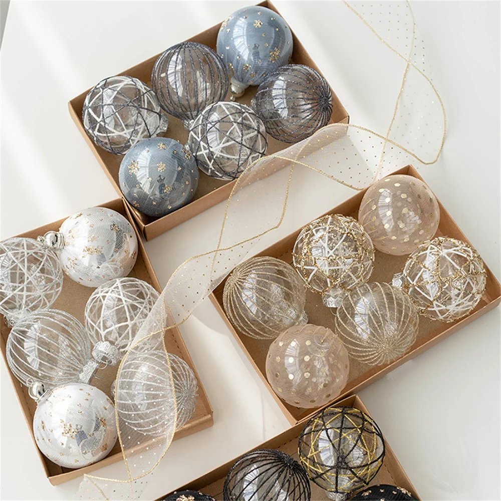 

8 см Окрашенные рождественские шары, подвеска на рождественскую елку, украшение для дома 2023, Рождество, Новый год 2024