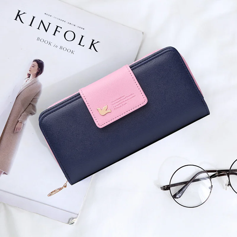 

Women Leather Wallet Women's Clutch Bag Hasp Wallet Zipper Long Purses Card Holder High Quality Bolsa Feminina