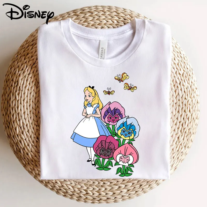 New Arrival Alice in Wonderland Fashion T Shirt Women Disney Cartoon Graphic Tee Tops Summer 100% Cotton Female Clothes
New Arrival Alice in Wonderland Fashion T Shirt Women Disney Cartoon Graphic Tee Tops Summer 100% Cotton Female Clothes