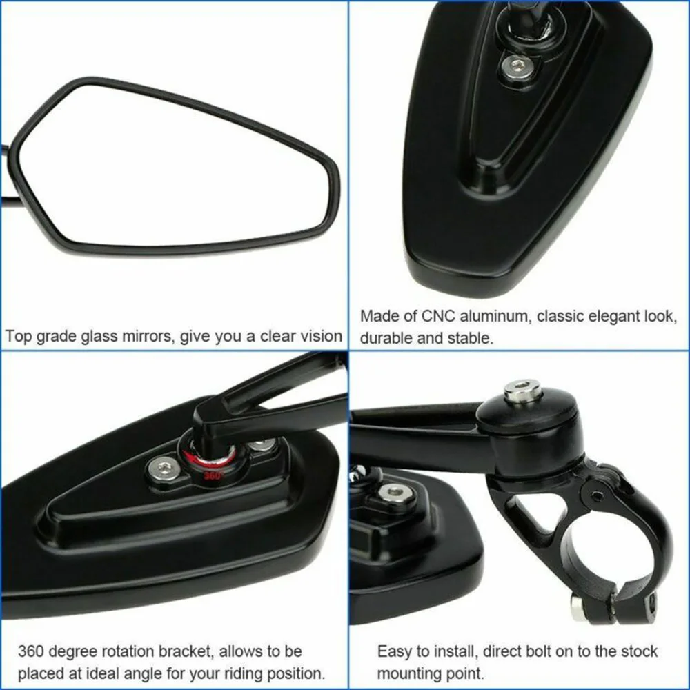 Motorcycle Bar End Mirrors 7/8-Inch Bar End Replacement Universal For KTM 250390690790 1290 Super Aluminum Black
Motorcycle Bar End Mirrors 7/8-Inch Bar End Replacement Universal For KTM 250390690790 1290 Super Aluminum Black